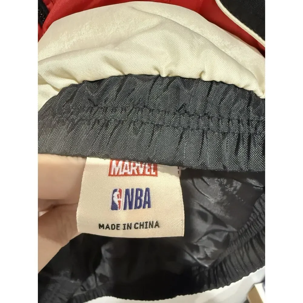 NWT Marvel NBA Spider-Man Starter Jacket Coat Vest Exclusive Zip-Off Sleeves L